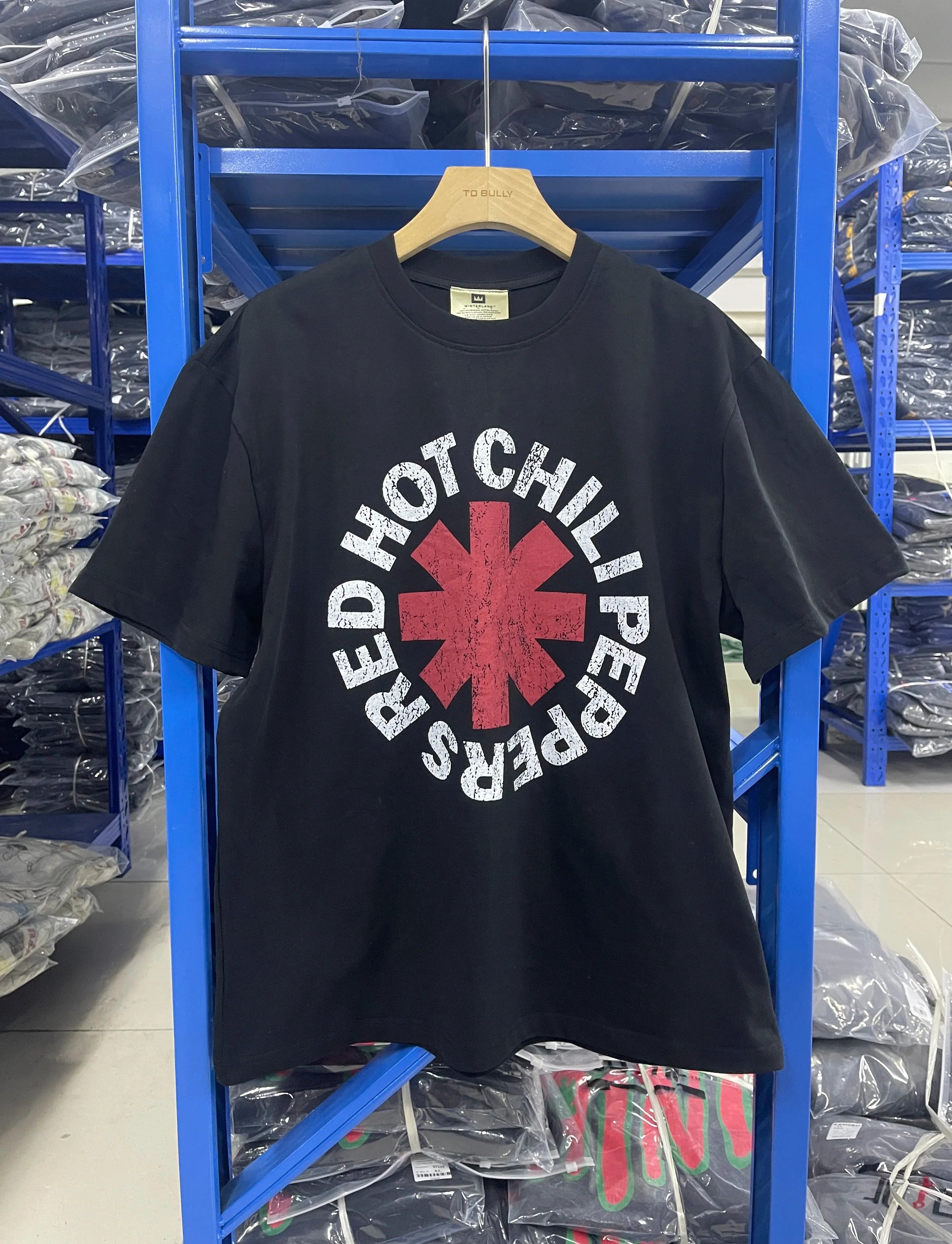 Cheap T-shirt Jerseys 25SS High quality Vintage Rock Red Chili Printed Band Short Sleeve Heavy Washed Cotton Loose Casual Oversize Street Pop T-shirt