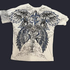 Cheap T-shirt Jerseys Retro Xtreme Angel Wing Men Yellow Short Sleeves Harajuku High Street American Fashion T-shirt Man Women Summer Tops