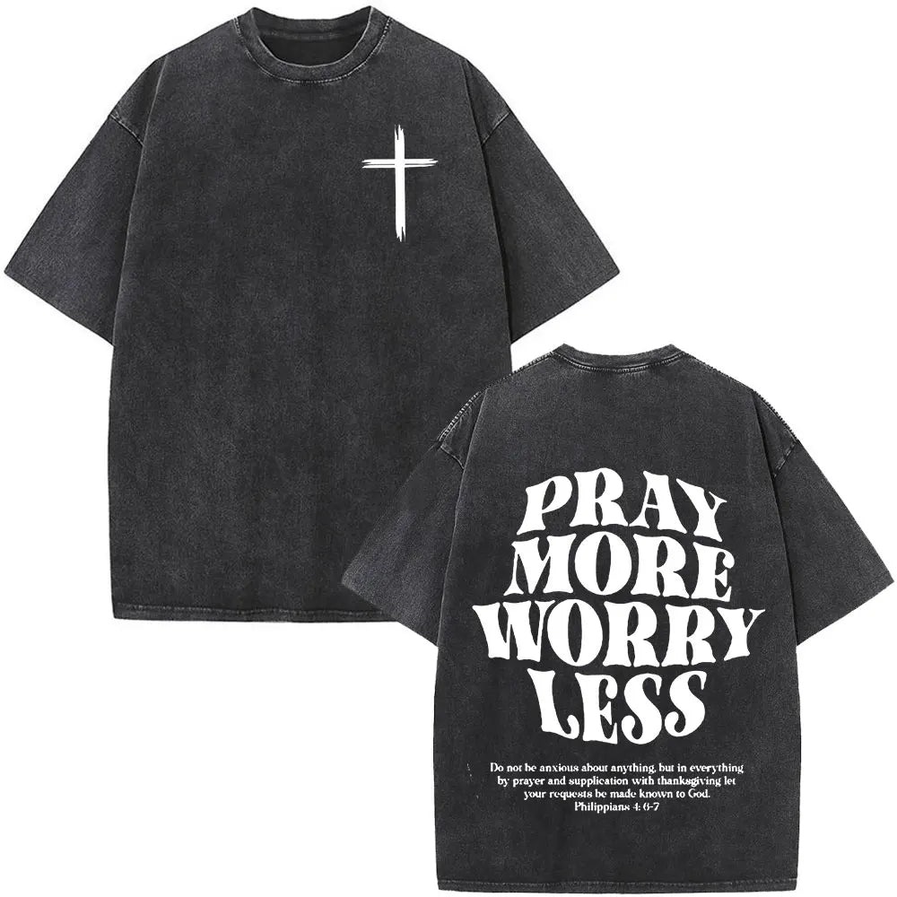Cheap T-shirt Jerseys Christian Jesus Faith Over Fear Bible Verse Washed T-shirts Men Women Fashion Vintage Oversized T Shirts Harajuku Cotton T-shirt