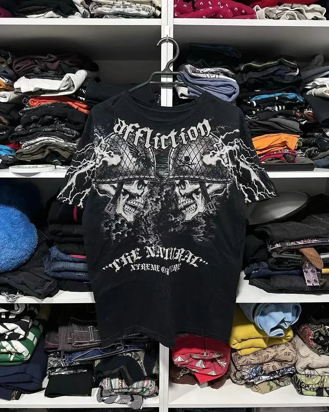 Cheap T-shirt Jerseys 90s American Suffering Trendy Retro Fashion Print Round Neck Short Sleeved T shirt Women Y2K Street Style Gothic Couple Sports