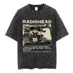Cheap T-shirt Jerseys Radiohead Rock Band Washed Cotton T Shirt Men Women Hip Hop Music Tee Fashion Short Sleeve Tshirt Summer Oversized T-shirts Tops