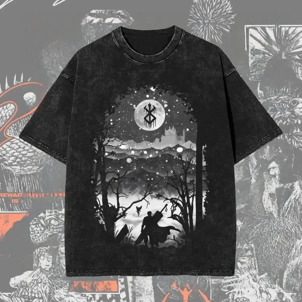 Cheap T-shirt Jerseys New Arrival Mens Clothes Tee Shirt Homme Graphic T-Shirts Men Tshirt for Men Ropa Hombre Washed Anime Berserk Baggy Camisetas