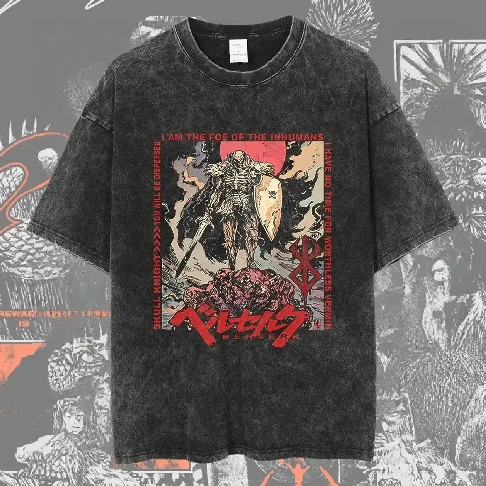 Cheap T-shirt Jerseys New Arrival Mens Clothes Tee Shirt Homme Graphic T-Shirts Men Tshirt for Men Ropa Hombre Washed Anime Berserk Baggy Camisetas