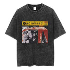Cheap T-shirt Jerseys Radiohead Rock Band Washed Cotton T Shirt Men Women Hip Hop Music Tee Fashion Short Sleeve Tshirt Summer Oversized T-shirts Tops