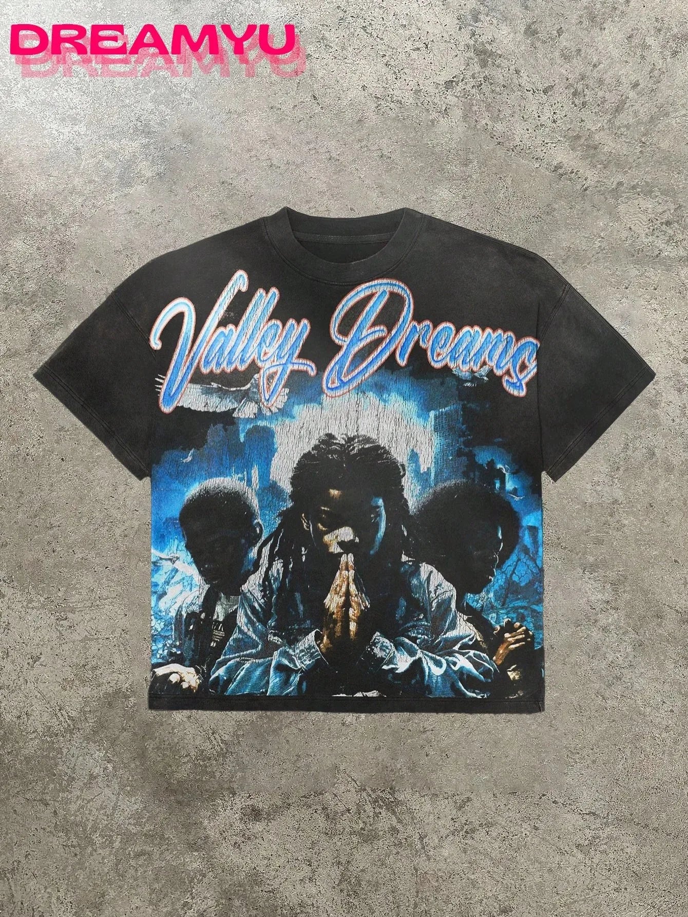 Cheap T-shirt Jerseys 2026 Summer Men's T-shirt with Letter Print Breathable Lightweight Casual Roller Skating Hip-Hop Style Male T-shirt