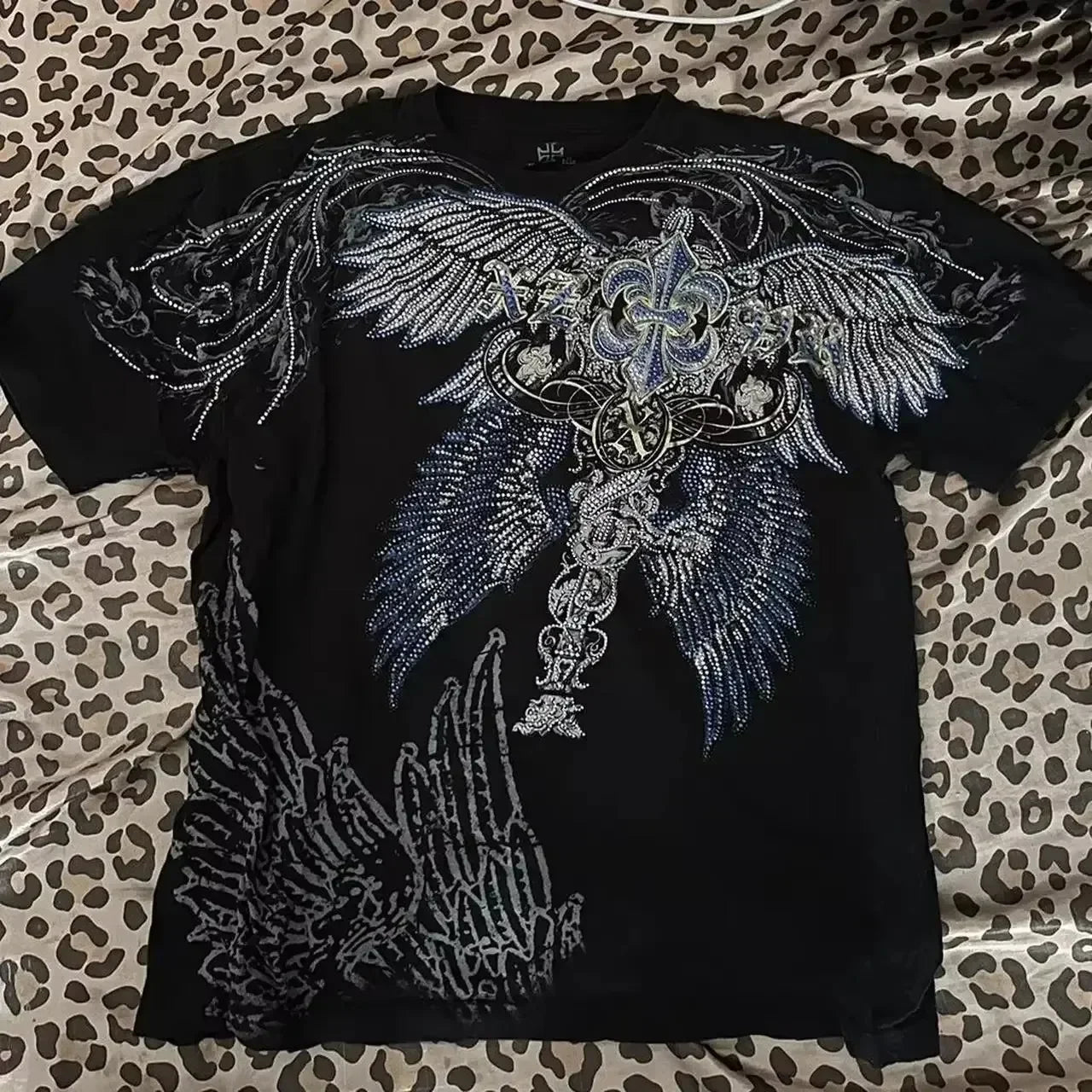 Cheap T-shirt Jerseys Retro Xtreme Angel Wing Men Yellow Short Sleeves Harajuku High Street American Fashion T-shirt Man Women Summer Tops