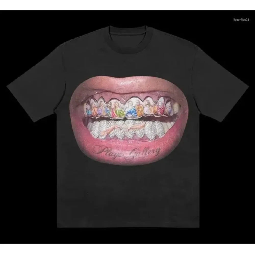 Cheap T-shirt Jerseys 2000s Vintage Casual Girl Print Y2k Women's Tshirts Short Sleeve O-Neck Streetwear Harajuku Gothic Tee Crop Top Men Kid Clothes