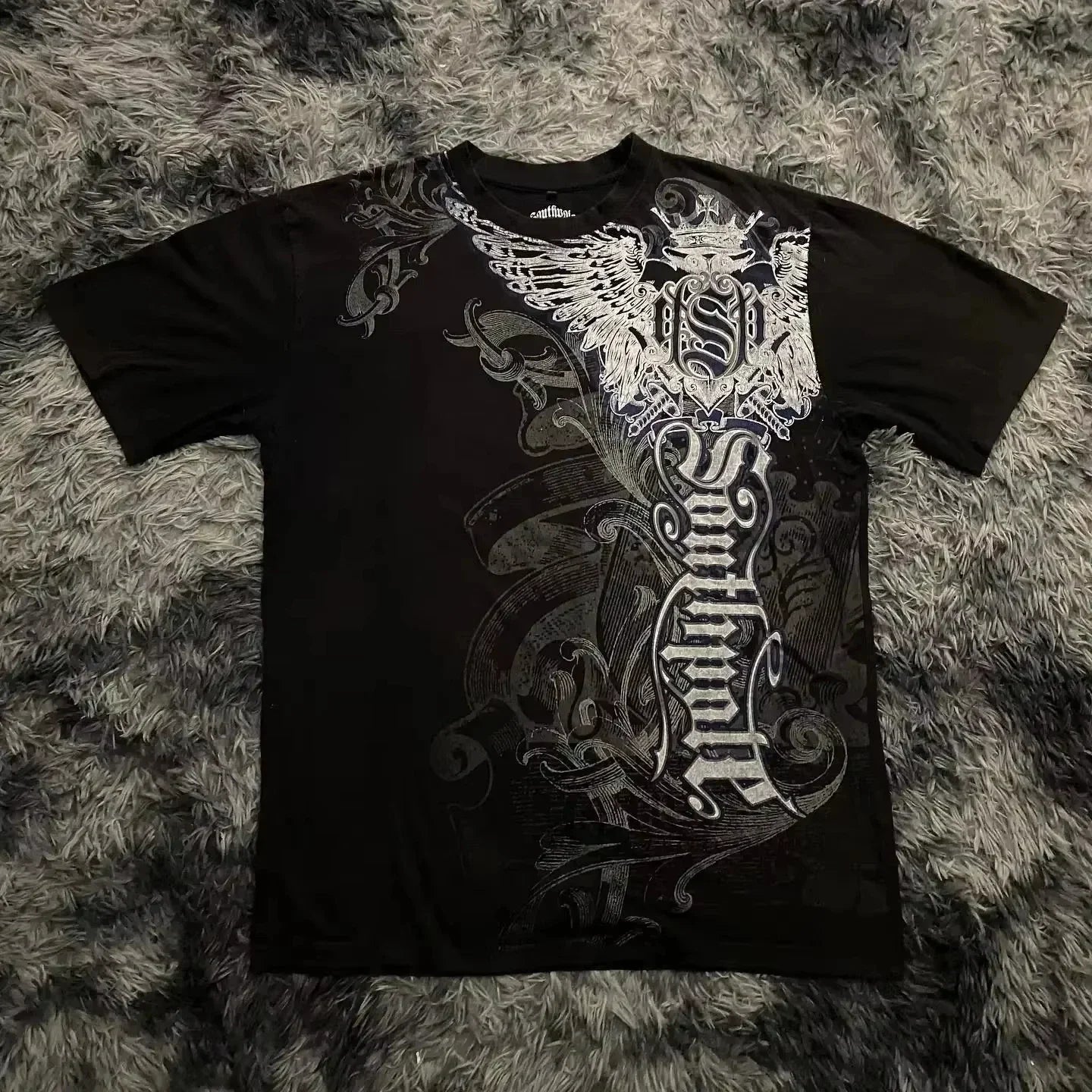 Cheap T-shirt Jerseys Classic Y2K Gothic Style T-shirt Print Oversized High Street Shirts Gothic Round Neck Cotton Tops New Mens Women T Shirt