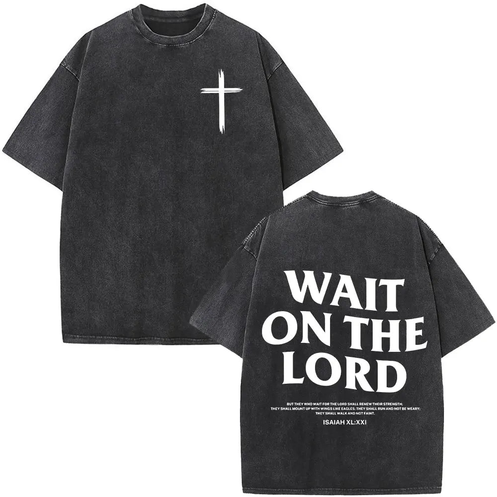Cheap T-shirt Jerseys Christian Jesus Faith Over Fear Bible Verse Washed T-shirts Men Women Fashion Vintage Oversized T Shirts Harajuku Cotton T-shirt
