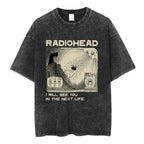 Cheap T-shirt Jerseys Radiohead Rock Band Washed Cotton T Shirt Men Women Hip Hop Music Tee Fashion Short Sleeve Tshirt Summer Oversized T-shirts Tops