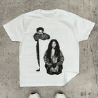Cheap T-shirt Jerseys 2000s Vintage Casual Girl Print Y2k Women's Tshirts Short Sleeve O-Neck Streetwear Harajuku Gothic Tee Crop Top Men Kid Clothes