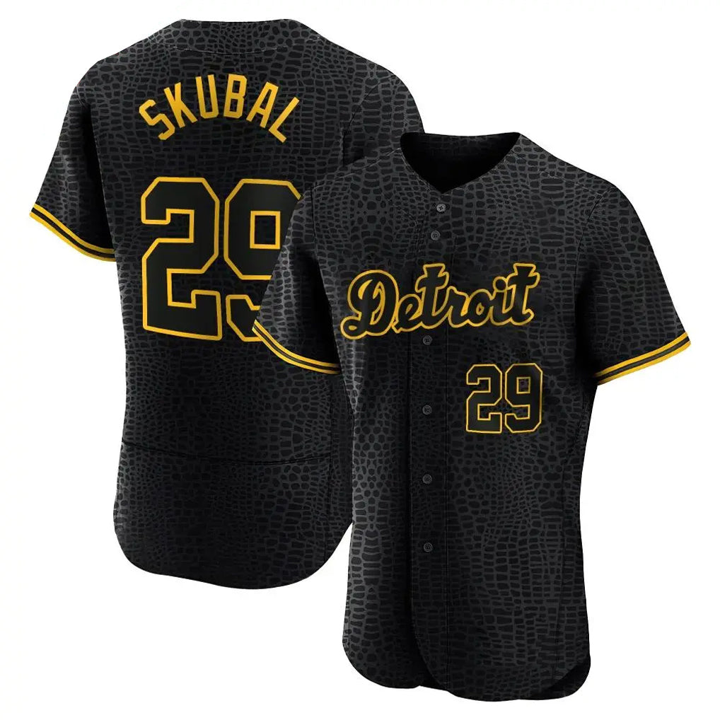 D.Tigers #29 Tarik Skubal Player Black Snake Skin City Limited Elite Home Fdoa Stitched Jerseys