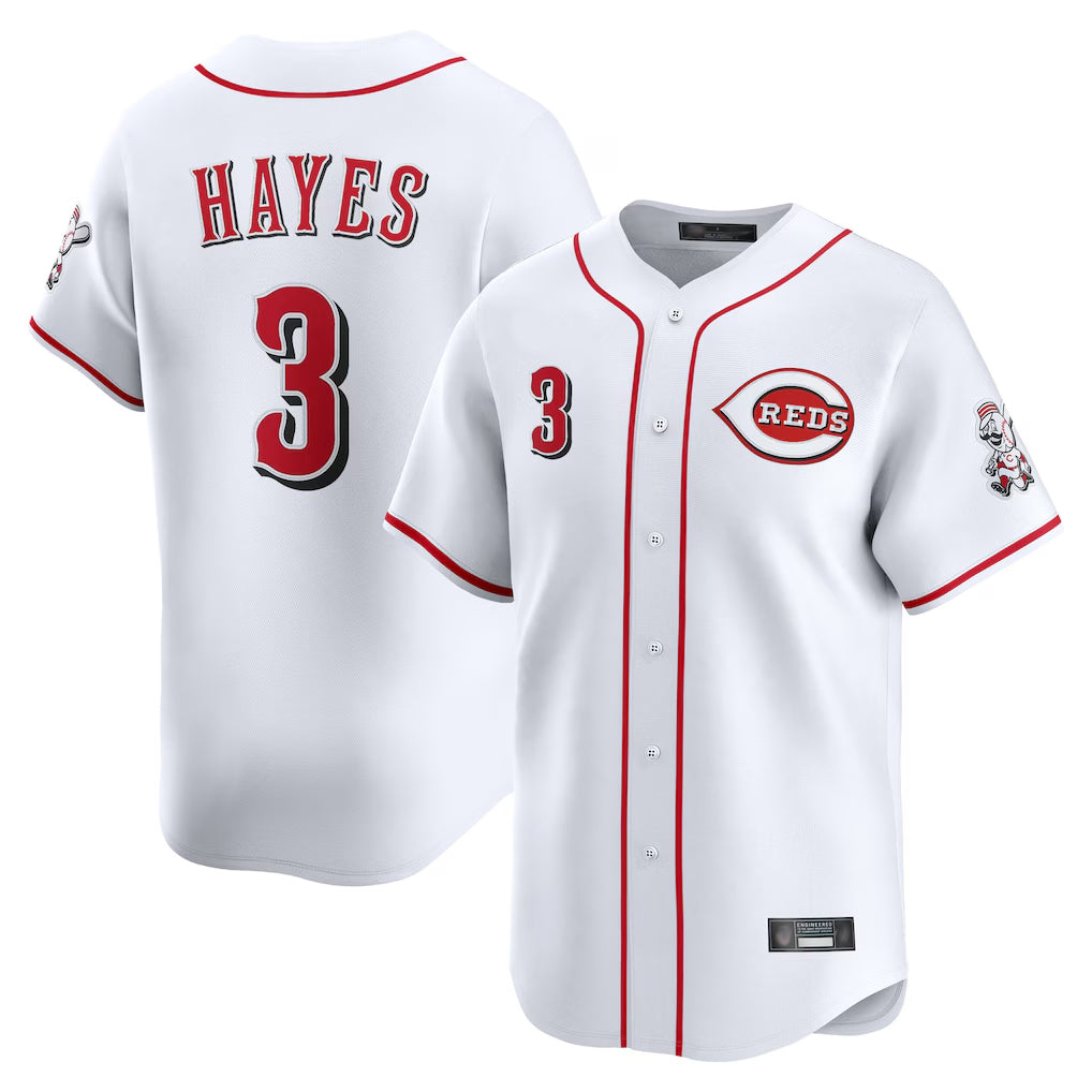 C.Reds #3 Ke'Bryan Hayes Player White Home Limited Fdoa Stitched Jerseys