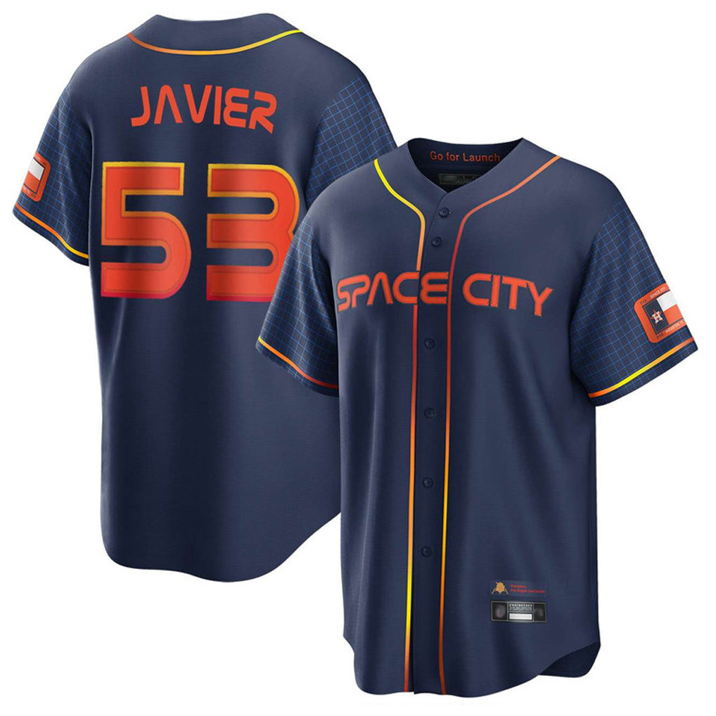 H.Astros #53 Cristian Javier Player Navy City Connect Home Game Fdoa Stitched Jerseys