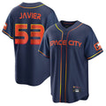 H.Astros #53 Cristian Javier Player Navy City Connect Home Game Fdoa Stitched Jerseys