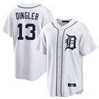D.Tigers #13 Dillon Dingler Player White Home Game Fdoa Stitched Jerseys