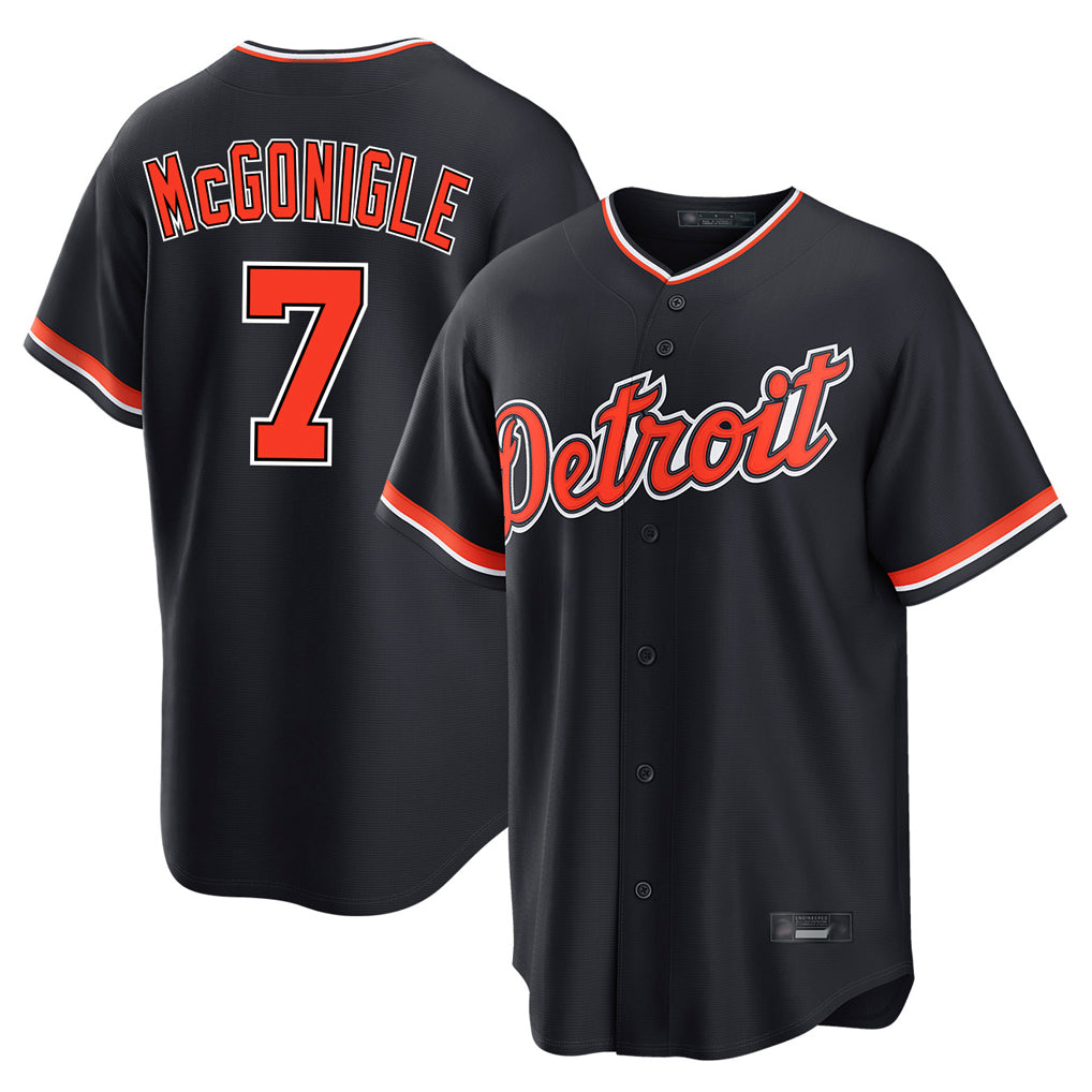 D.Tigers #7 Kevin McGonigle Player Navy Home Game Fdoa Stitched Jerseys