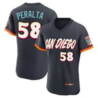 S.Diego Padres #58 Wandy Peralta Player Obsidian 2026 City Connect Home Limited Elite T-shirt Fdoa Stitched Jerseys