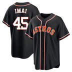 H.Astros #45 Tatsuya Imai Player Black Fashion Out Home Game Fdoa Stitched Jerseys