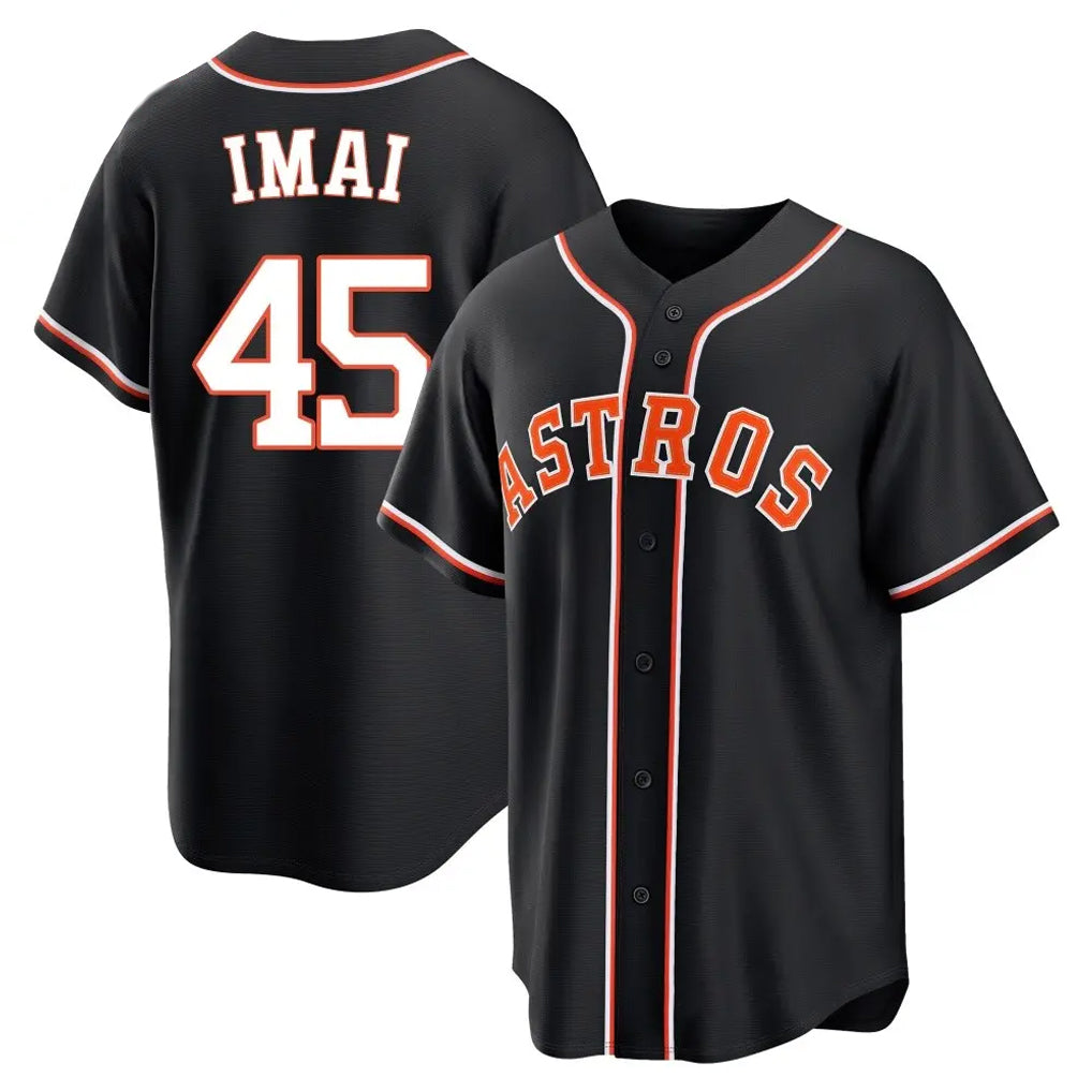 H.Astros #45 Tatsuya Imai Player Black Fashion Out Home Game Fdoa Stitched Jerseys