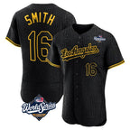 LA.Dodgers #16 Will Smith Player Black World Series Snake Skin City Limited Elite Home Fdoa Stitched Jerseys