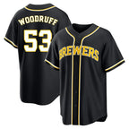 M.Brewers #53 Brandon Woodruff Player Black Fashion Out Home Game Fdoa Stitched Jerseys