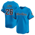 M.Marlins #26 Janson Junk Player Blue Home Limited Fdoa Stitched Jerseys