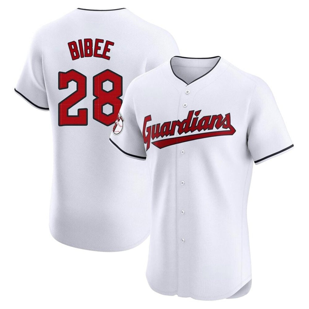 C.Guardians #28 Tanner Bibee Player White Limited Elite Home Fdoa Stitched Jerseys