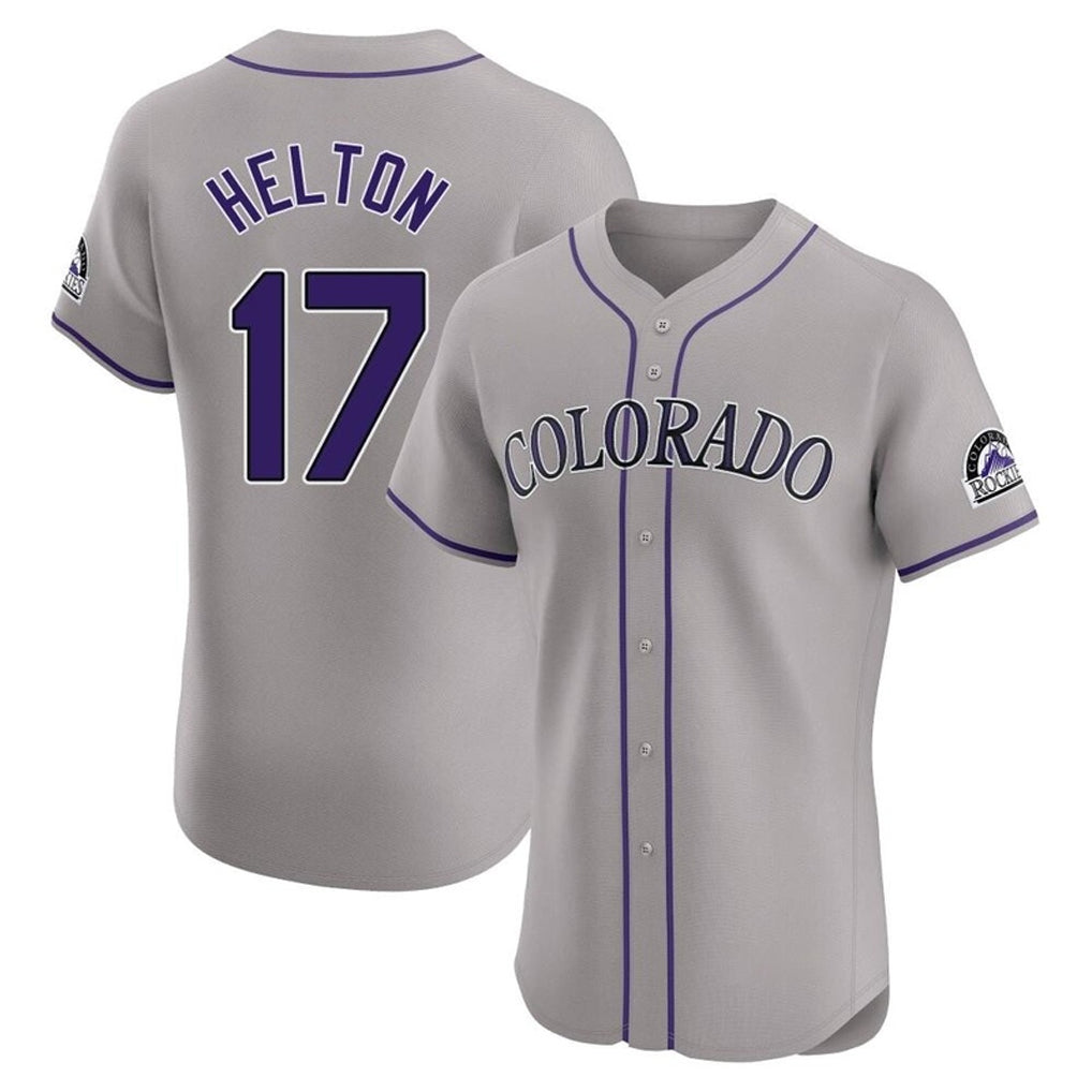C.Rockies #17 Todd Helton Player Gray Limited Elite Home Fdoa Stitched Jerseys