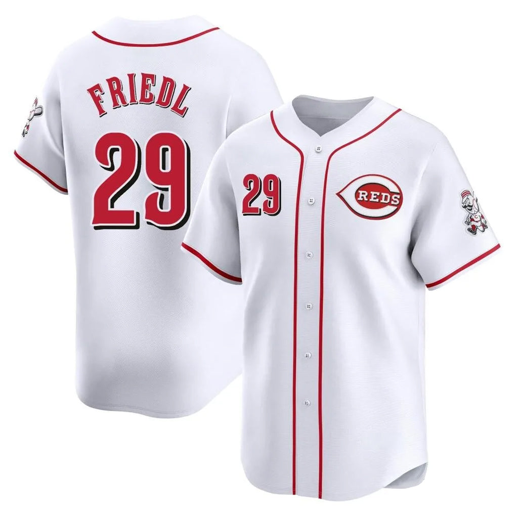 C.Reds #29 TJ Friedl Player White Home Limited Fdoa Stitched Jerseys