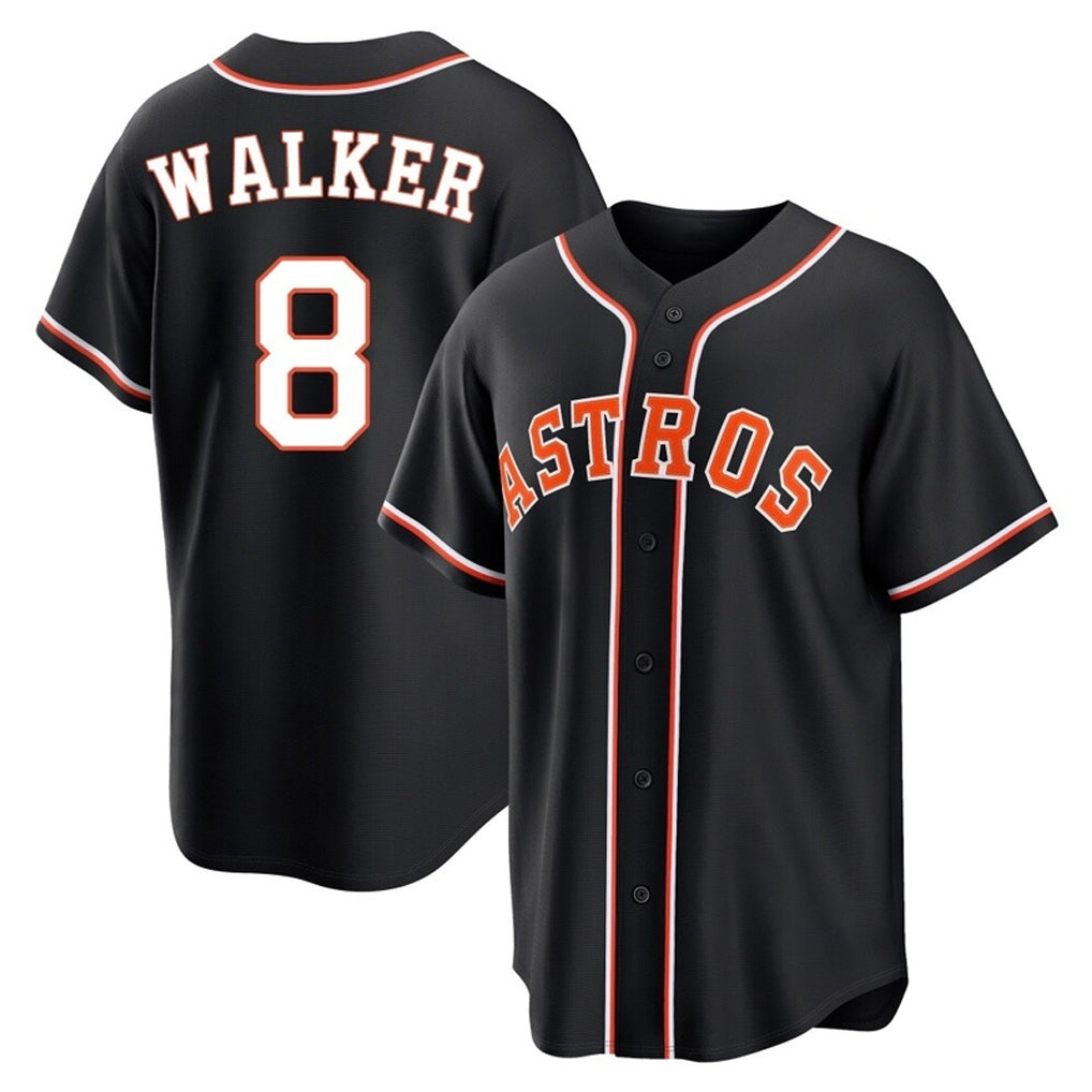 H.Astros #8 Christian Walker Player Black Fashion Out Home Game Fdoa Stitched Jerseys