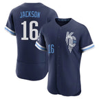 KC.Royals #16 Bo Jackson Player Navy City Connect Limited Elite Home Fdoa Stitched Jerseys