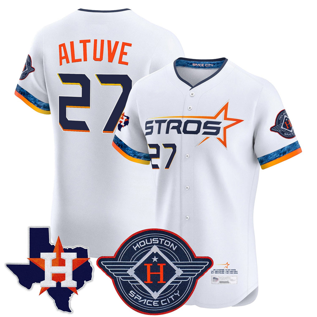 H.Astros #27 Jose Altuve Player White City Connect Texas Patch Vapor Premier Limited Elite Home Fdoa Stitched Jerseys