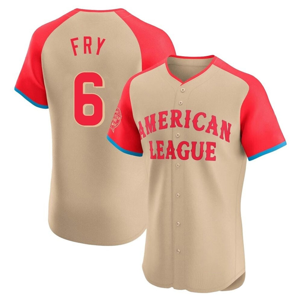 C.Guardians #6 David Fry Player Cream American League All-Star Limited Elite Home Fdoa Stitched Jerseys