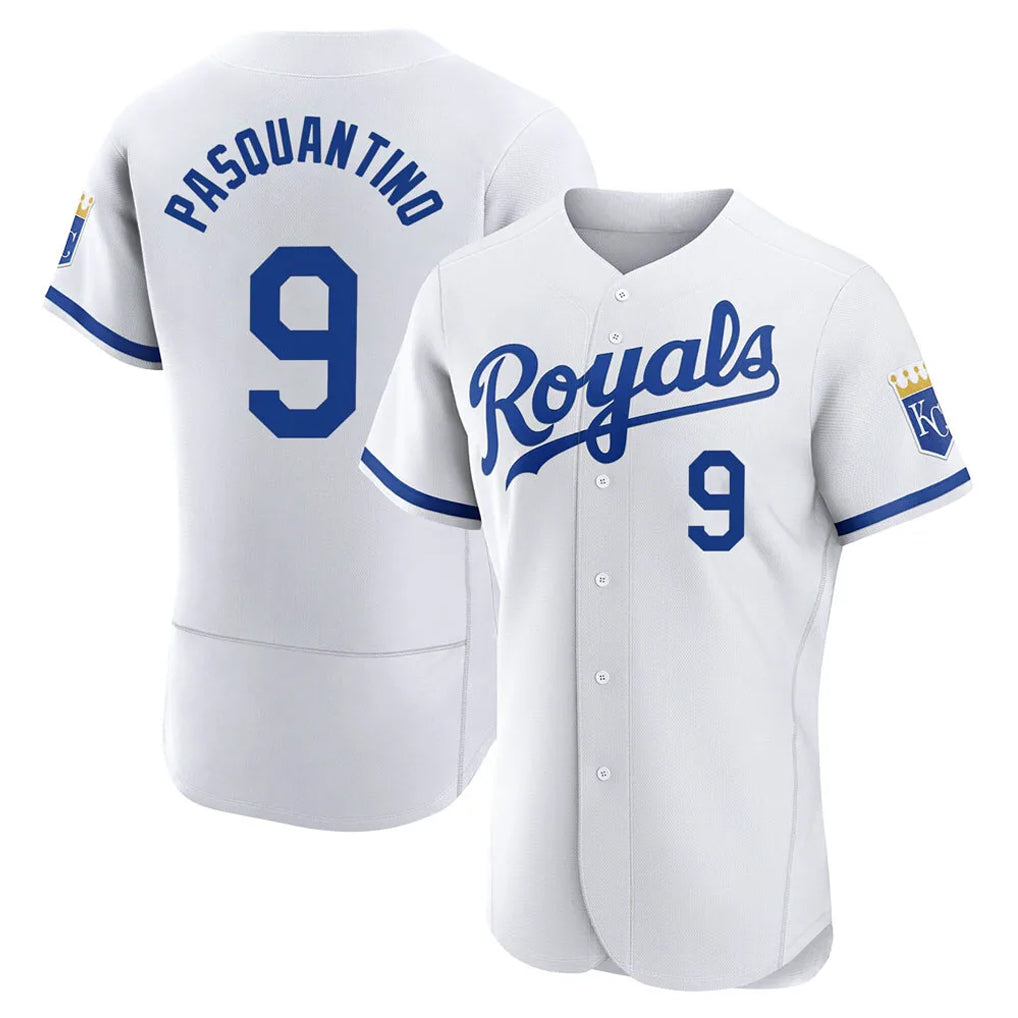 KC.Royals #9 Vinnie Pasquantino Player White Limited Elite Home Game Fdoa Stitched Jerseys