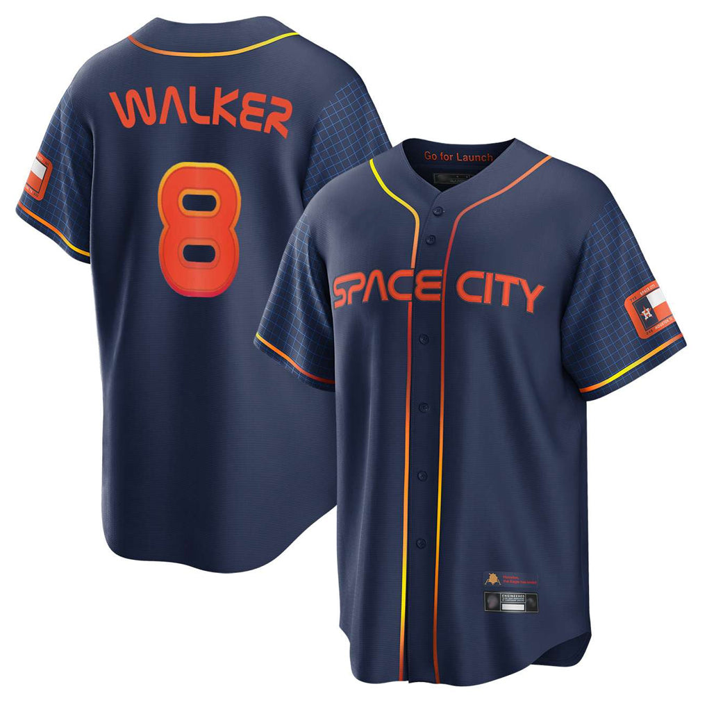H.Astros #8 Christian Walker Player Navy City Connect Home Game Fdoa Stitched Jerseys