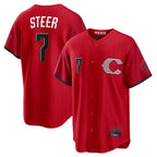 C.Reds #7 Spencer Steer Player Red 2026 City Connect Home Game Fdoa Stitched Jerseys