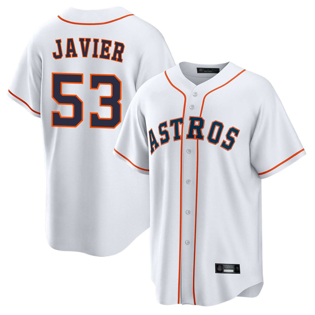 H.Astros #53 Cristian Javier Player White Home Game Fdoa Stitched Jerseys