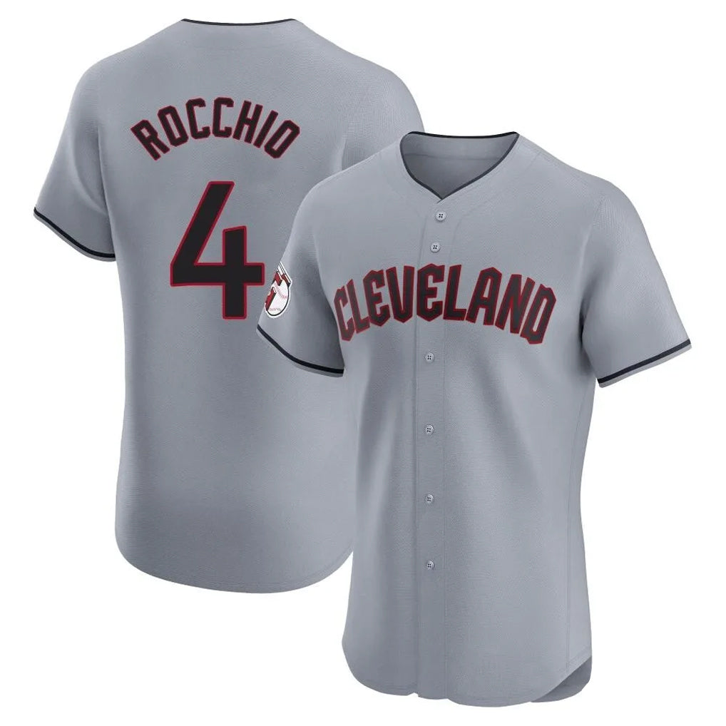C.Guardians #4 Brayan Rocchio Player Gray Road Limited Elite Home Fdoa Stitched Jerseys
