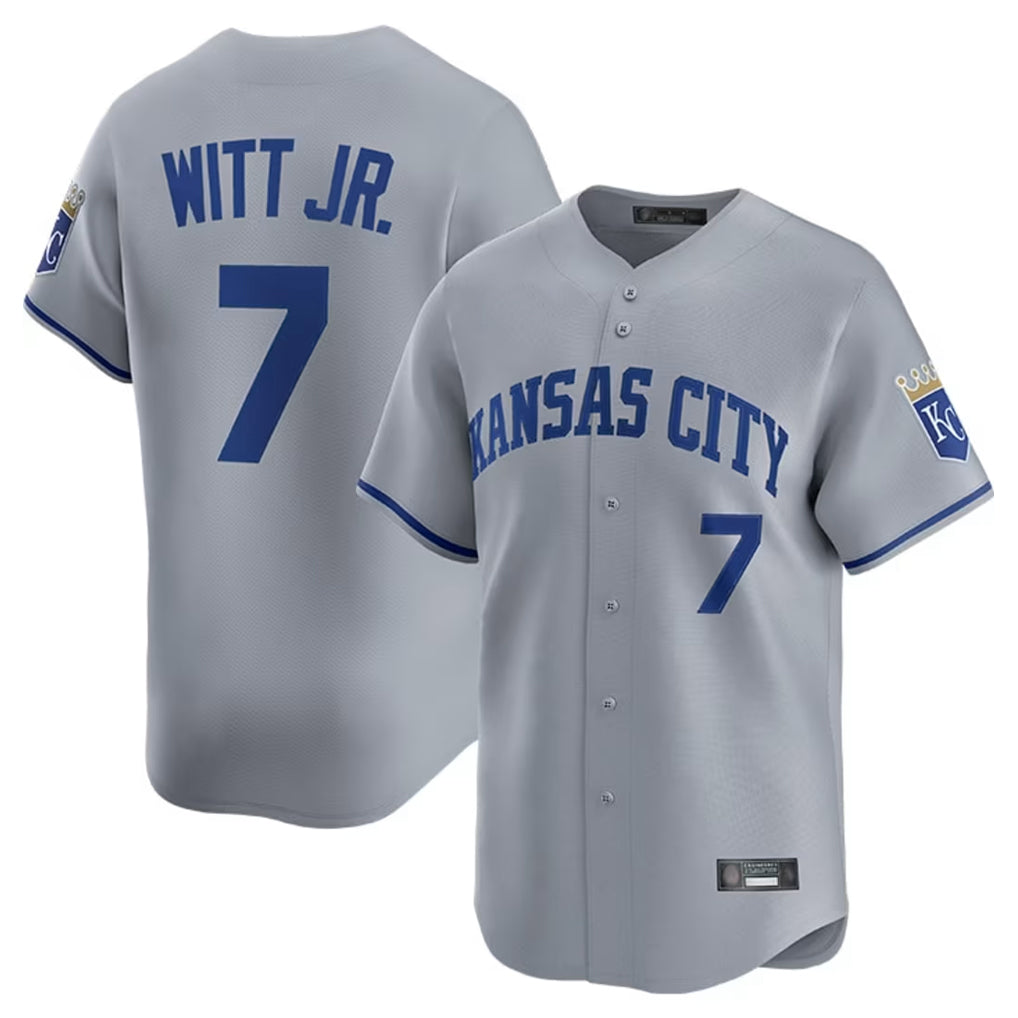 KC.Royals #7 Bobby Witt Jr. Player Gray Limited Home Fdoa Stitched Jerseys