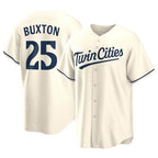 M.Twins #25 Byron Buxton Player Cream Game Limited Home Fdoa Stitched Jerseys