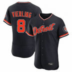 D.Tigers #8 Matt Vierling Player Navy Limited Elite Home Game Fdoa Stitched Jerseys