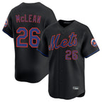 NY.Mets #26 Nolan McLean Player Black Alternate Home Limited Fdoa Stitched Jerseys