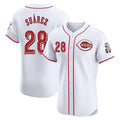 C.Reds #28 Eugenio Su¨¢rez Player White Limited Elite Home Fdoa Stitched Jerseys