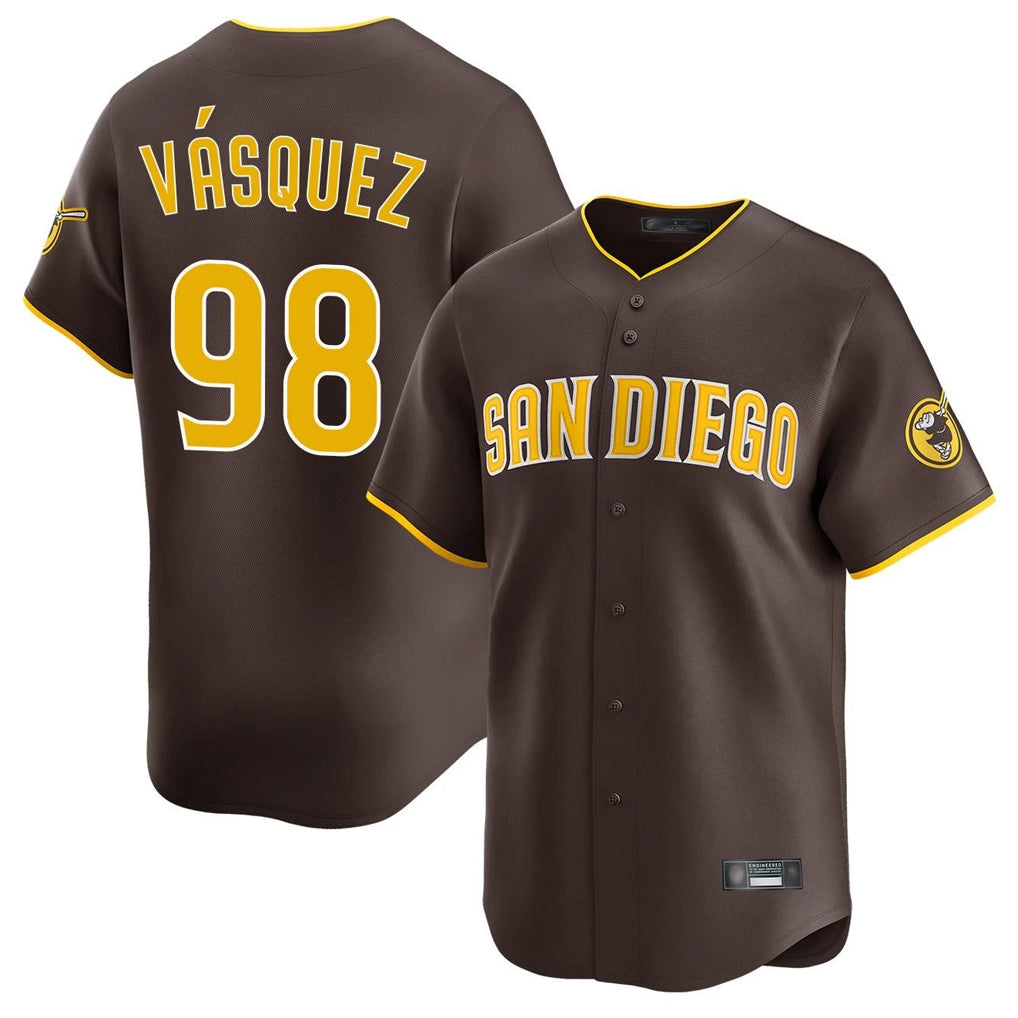 S.Diego Padres #98 Randy Vasquez Player Brown Home Limited Fdoa Stitched Jerseys