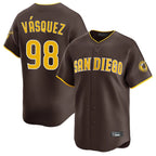 S.Diego Padres #98 Randy Vasquez Player Brown Home Limited Fdoa Stitched Jerseys
