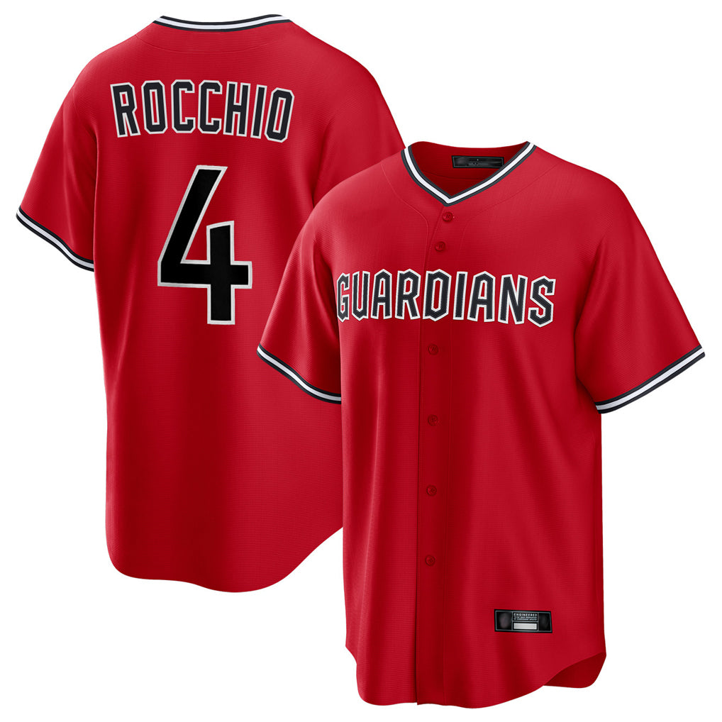 C.Guardians #4 Brayan Rocchio Player Red Home Game Fdoa Stitched Jerseys