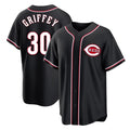 C.Reds #30 Ken Griffey Player Black Fashion Out Home Game Fdoa Stitched Jerseys