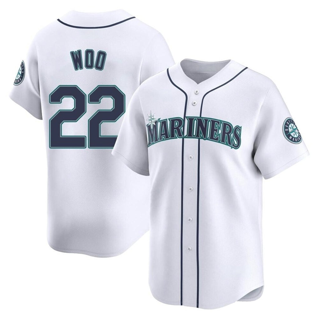 S.Mariners #22 Bryan Woo Player White Home Limited Fdoa Stitched Jerseys