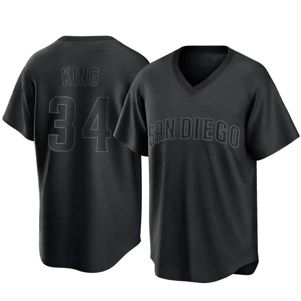 S.Diego Padres #34 Michael King Player Black Pitch Fashion Game T-shirt Fdoa Stitched Jerseys